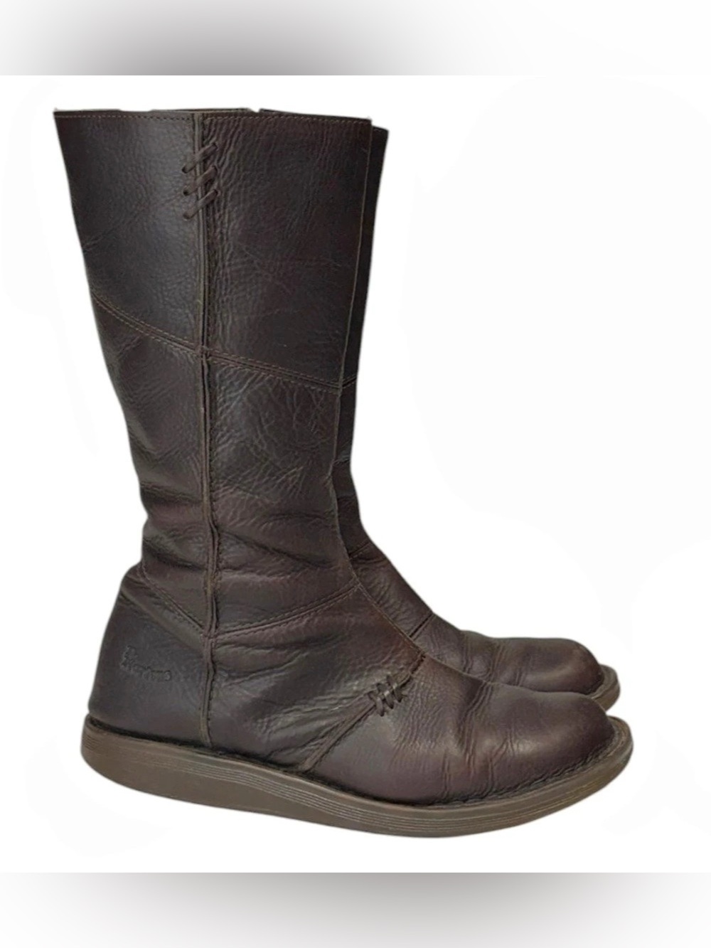 Dr Martens Authentic Wedge Brown Side Zip Calf Leather Doc’s Boots Women’s 9